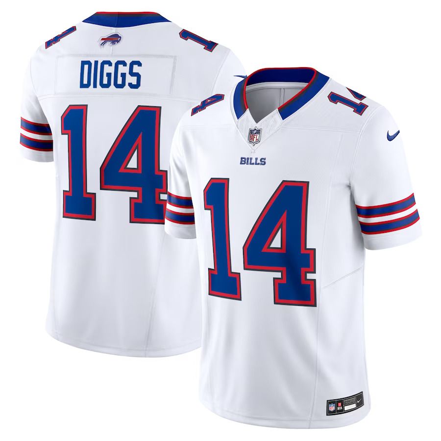 Men Buffalo Bills 14 Stefon Diggs Nike White Vapor F.U.S.E. Limited NFL Jersey